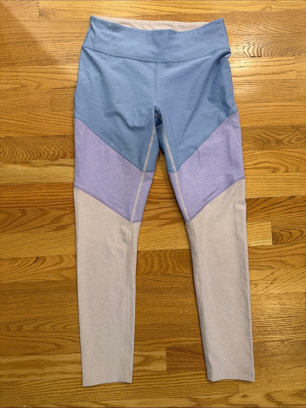 Outdoor Voices Colorblock Active Leggings in Blue, Lavender & Cream